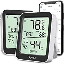 Govee Indoor Hygrometer Digital Thermometer 2 Pack, Humidity Temperature Gauge with Large LCD Display, Notification Alert ...