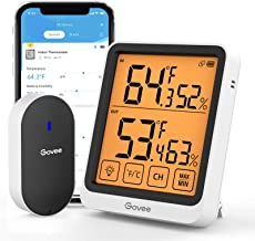 Govee Bluetooth Indoor Outdoor Thermometer, Digital Wireless Hygrometer Humidity and Temperature Sensor with App Notificat...