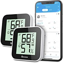 Govee Temperature Humidity Monitor 2-Pack, Indoor Room Thermometer Hygrometer with App Alert, Mini Bluetooth Digital Therm...